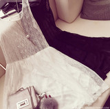 少量现货2015秋冬新款韩国高级定制好搭配唯美吊带蕾丝内搭连衣裙