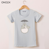 ONOZA2016夏季圆领短袖T恤女 卡通龙猫韩国ulzzang学生修身体恤薄