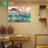 润轩 日本风景画料理店装饰画浮世绘榻榻米挂画日式家居无框画