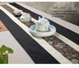 中式古典茶道桌旗  中国风茶几桌布长条桌巾床旗茶席布