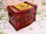 木质制结婚红色梳妆公主漆器中式收纳仿复化妆箱大首饰品盒实