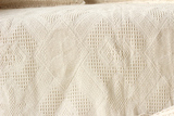 外贸原单棉麻欧式沙发毯床毯素色米白日系浅色毯浮雕暗花毯盖毯