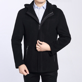 人民男士品牌冬新款外套中长款时尚修身韩版羊毛呢子大衣男装 帽