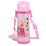 迪士尼（Disney）保温杯公主500ML儿童水杯学生吸管背带户外水壶
