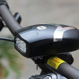 新款自行车灯前灯强光手电筒山地3LED警示灯喇叭单车骑行装备配件