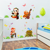 幼儿园教室布置墙面装饰贴画儿童房卡通动物音符音乐墙贴纸可移除