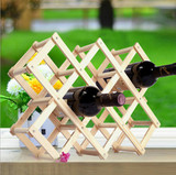 简约现代实木红酒瓶架松木质葡萄酒架子创意折叠酒柜摆件