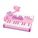 芭比儿童折叠包包电子琴带麦克风女孩玩具婴幼儿音乐小孩宝宝钢琴