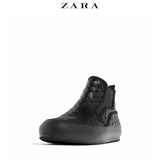ZARA 男鞋 黑色几何饰层运动短靴 12520102040