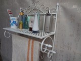 欧式 铁艺浴室架 壁挂毛巾肥皂架 卫生间置物架 收纳架化妆品架