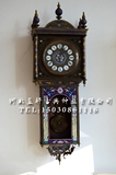 壁挂钟景泰蓝珐琅|全铜机械吊钟|老式作旧仿古董钟上弦钟表|JG105