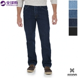 美国代购 Wrangler/威格尔 正品男士经典蓝色休闲中腰直筒牛仔裤
