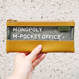 雯屋正品韩国Monopoly创意笔袋 皮质小文具包 优雅小收纳包OFFICE