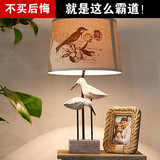 北欧宜家创意动物小鸟装饰树脂台灯欧式艺术复古客厅卧室床头柜灯