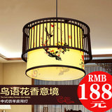 现代中式吊灯卧室书房客厅餐厅羊皮吊灯酒店茶楼古典铁艺灯笼圆形