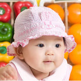 艾米古力婴儿帽子夏宝宝帽女童盆帽0-3-6月韩国凉帽儿童太阳帽纯