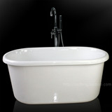 儿童小浴缸现代独立式水晶亚克力保温浴盆1.2米1.3米白色整体浴缸