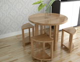 创意实木圆桌 地中海实木圆桌 欧式实木餐桌椅组合 美式圆形餐桌