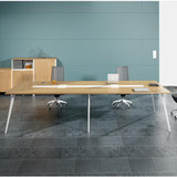 会议桌简约加厚大小型长桌形圆角办公板式培训桌定做