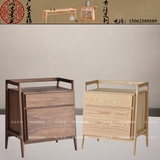 新中式实木床头柜现代中式复古边柜样板房卧室床头柜收纳柜斗柜