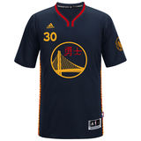 正品NBA勇士队 30号curry库里 11号汤普森中文版短袖球衣SW篮球服