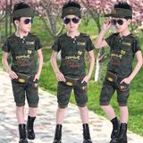 2016新款儿童短袖迷彩服 男童夏装迷彩服套装 中大童军装迷彩套装