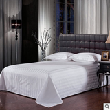 全棉新款条纹宾馆酒店纯白色床单单件 纯棉加厚旅馆学生 床上用品