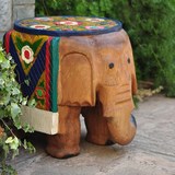 泰国木雕大象凳子 客厅实木换鞋凳家居装饰工艺品摆件包邮