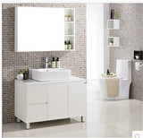 现代中式橡木大理石台面落地式浴室柜组合洗手脸盆卫浴柜一体组合