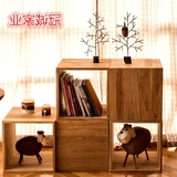 架装饰创意设计师沙发边几美式实木格子收纳柜组合书柜茶几边柜书