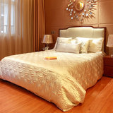 新中式实木床 豪华软包布艺婚床 酒店宾馆会所客房卧室高端双人床