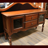 欧式实木沙发背柜 简美客厅玄关桌 带抽屉储物收纳柜 美式家具