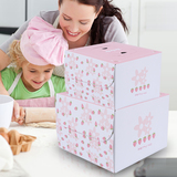 6.8.10寸生日蛋糕盒包装盒批发粉色小草莓款手提烘焙西点盒10个拍