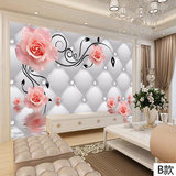 3d立体玫瑰花卉整张大型壁纸卧室背景墙纸客厅电视沙发影视墙壁画