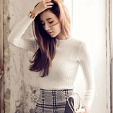 2016春秋新品韩版女装长袖半高领针织衫修身紧身套头打底衫毛衣潮