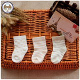 小贝壳有机彩棉新生儿袜子春秋婴儿袜子 0-3个月夏季宝宝袜子薄款