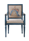 美式复古实木带扶手餐椅书椅欧式乡村休闲椅法式简约化妆椅形象椅