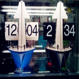 创意钟表 自动帆船翻页钟 海盗轮船 座钟表客厅台钟 欧式挂钟