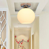 现代简约奶白玻璃圆球吸顶灯门厅过道阳台玄关LED吸顶灯走廊灯具