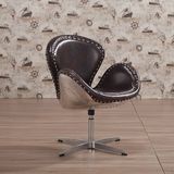 swan chair太空铝皮铆钉天鹅椅 复古风格单人椅子 懒人沙发电脑椅