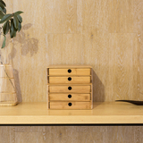梵瀚 办公用品置物架 多层抽屉式创意桌面收纳盒竹木制普洱茶叶盒