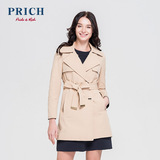 PRICH 2016春季新款女装 中长款束腰显瘦女士风衣外套PRJT61201M
