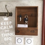 包邮zakka杂货整理盒创意木质钥匙收纳 盒三个钩壁挂家居装饰挂件