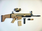 FN SCAR 突击步枪手工制作枪械纸模型1:1 85厘米长包邮特价需裁剪