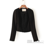 MF春秋装专柜正品品牌女装黑色纯色修身短款显瘦上衣外套 02246