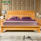 现代中式实木双人床榉木1.8米1.5米加厚大床豪华婚床套房家具包邮
