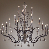 美式复古创意个性三层吊灯乡村北欧别墅客厅大气欧式铁艺蜡烛灯具