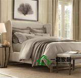 美式乡村布艺床婚床1.8米双人床欧式床时尚软床软靠背尺寸可定制
