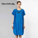 Marisfrolg玛丝菲尔 棉质廓型褶皱茧型连衣裙 专柜正品夏新女