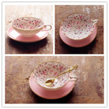 描金骨瓷咖啡杯碟套装 欧式玫瑰咖啡杯 英式下午茶